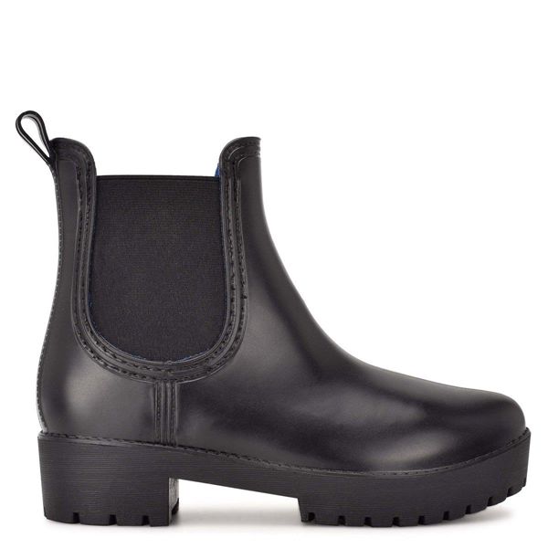 Nine West Rainy Chelsea Black Rain Boots | South Africa 78L45-3I62